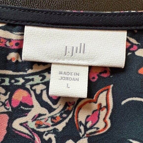 J.Jill 3/4 Sleeve Floral Blouse Size Large - Picture 7 of 8